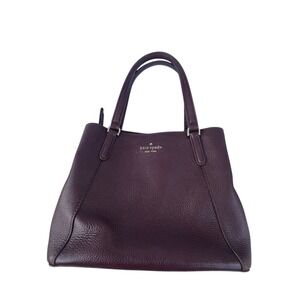 Kate Spade Burgundy Pebbled Leather Top Handle Satchel Bag